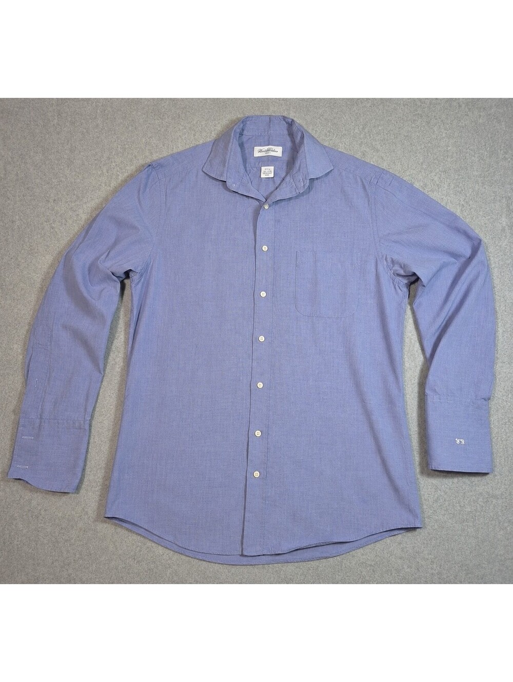 Brooks Brothers Makers 15.5 33 Blue Cotton Dress Shirt USA